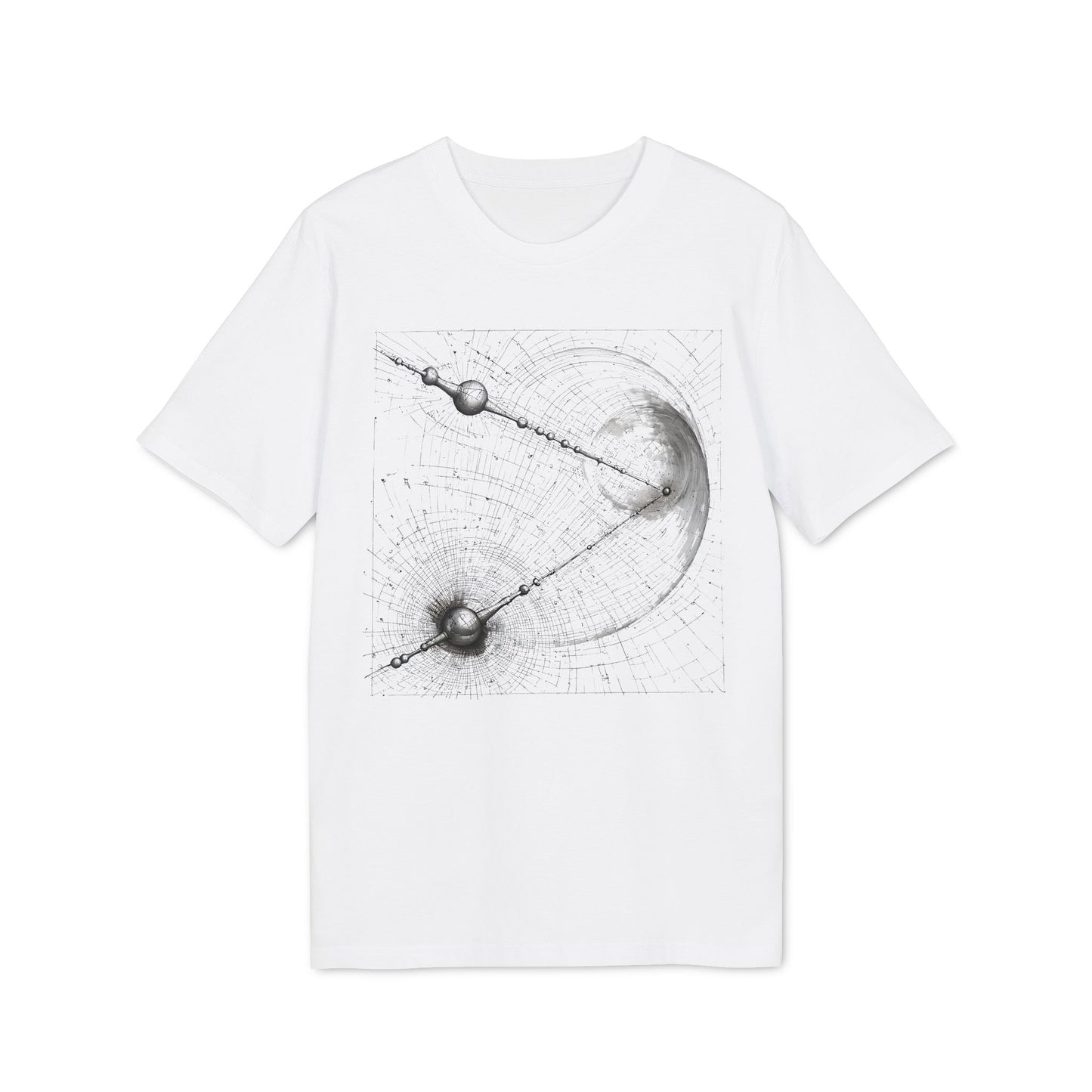 Ucique Cosmic Web T-Shirt – Celestial Geometry Dark Art | Eco Unisex Streetwear