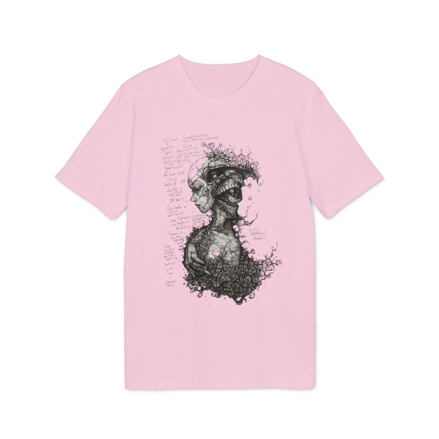 Ucique Dual Existence T-Shirt – Surreal Line-Art Fusion | Organic Cotton Eco Streetwear
