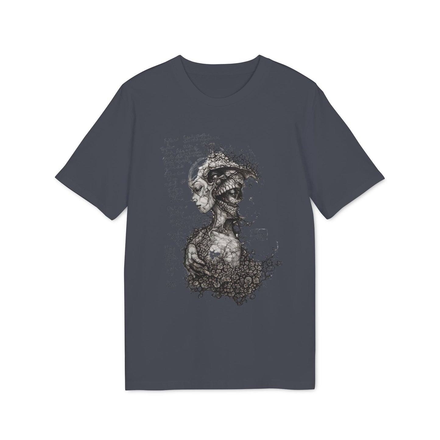 Ucique Dual Existence T-Shirt – Surreal Line-Art Fusion | Organic Cotton Eco Streetwear