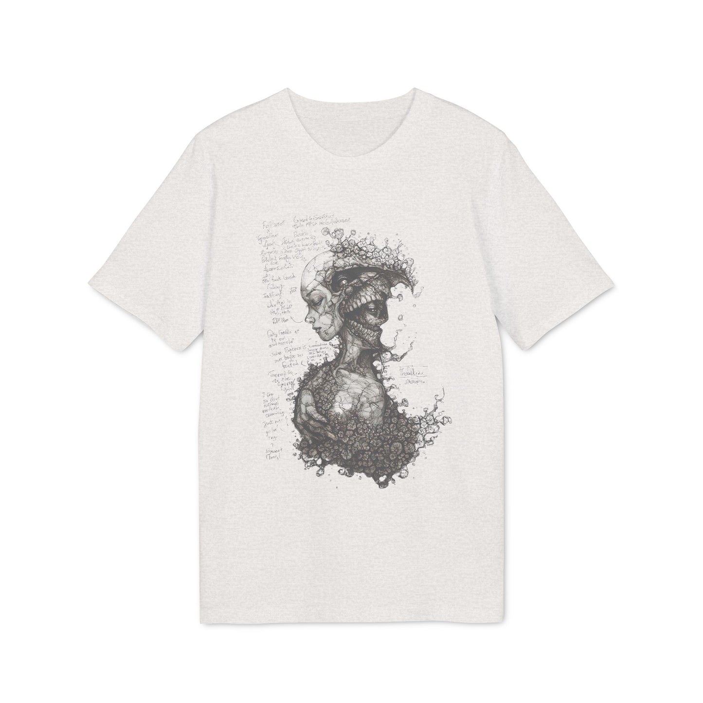 Ucique Dual Existence T-Shirt – Surreal Line-Art Fusion | Organic Cotton Eco Streetwear