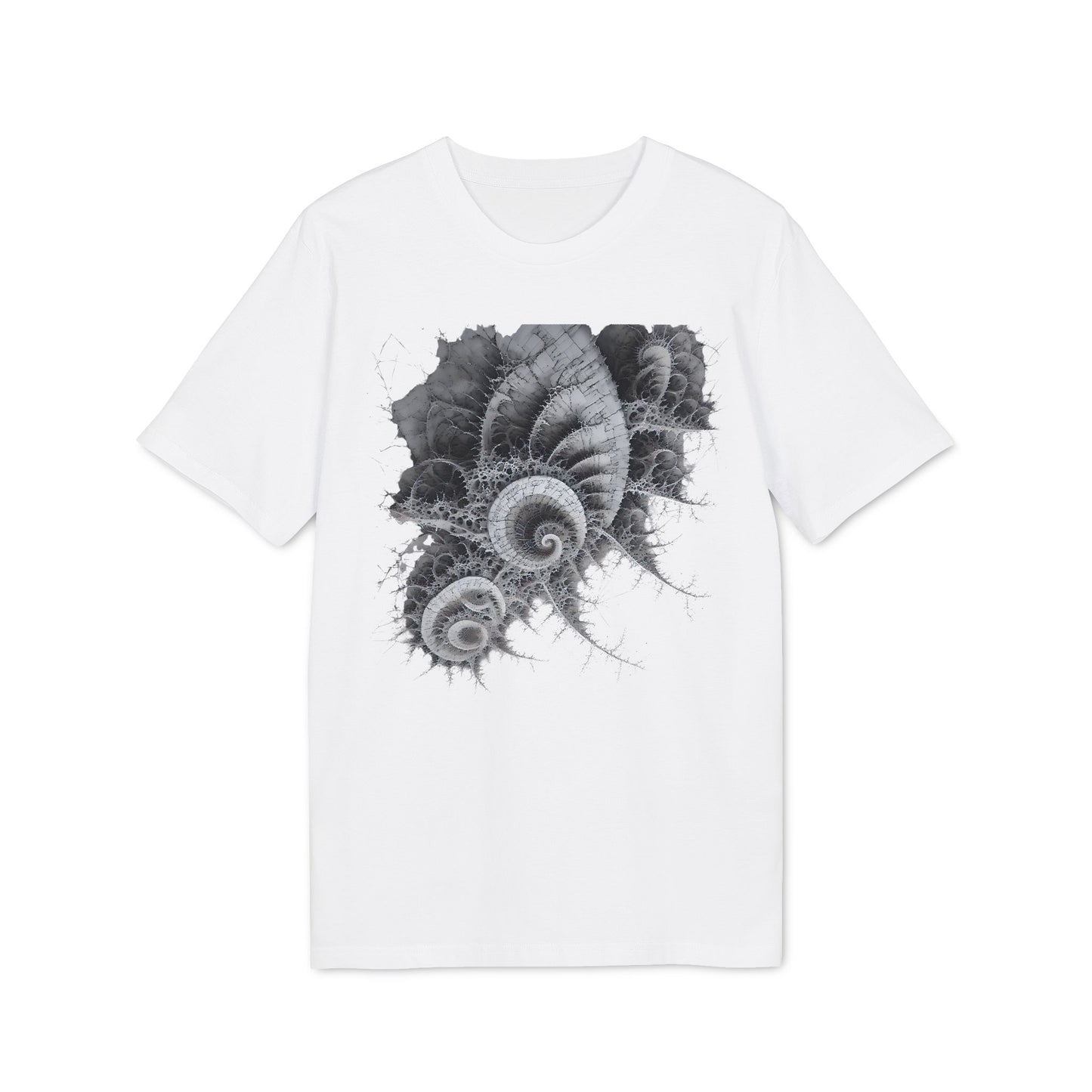 Ucique Spiral Fractal T-Shirt – Occult Geometry Dark Art | Eco Unisex Streetwear