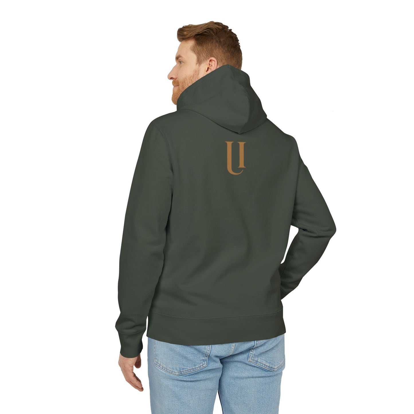 Ucique Fragmented Serenity Hoodie – Surreal Cracked Face Design | Organic Cotton Eco Gothic Streetwear