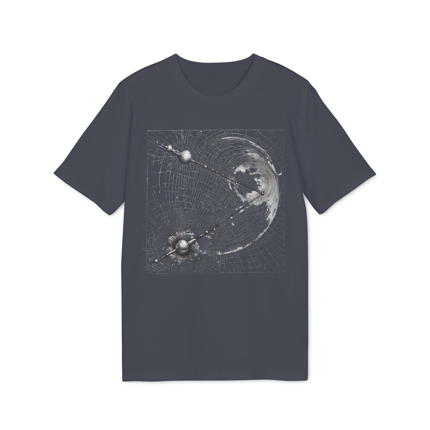 Ucique Cosmic Web T-Shirt – Celestial Geometry Dark Art | Eco Unisex Streetwear