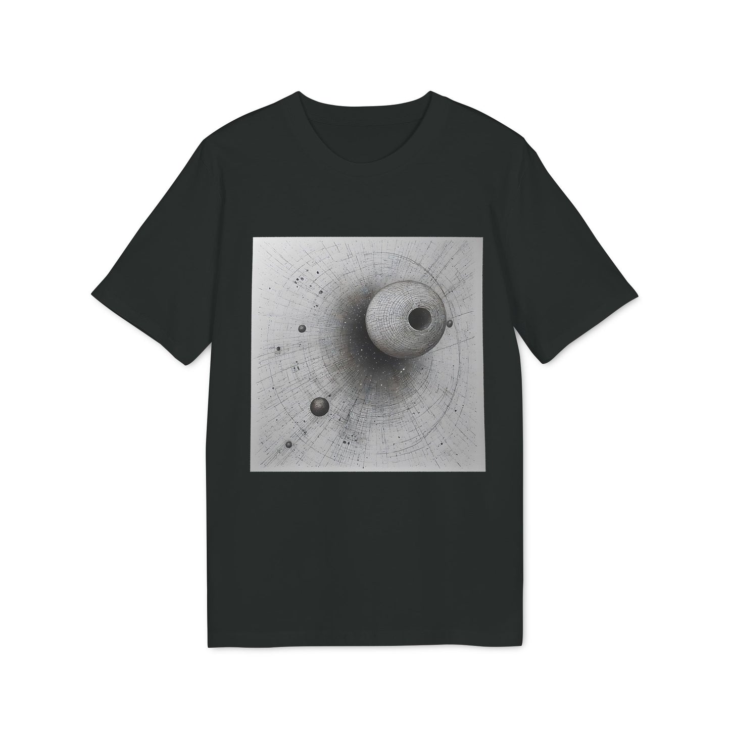 Ucique Eclipse T-Shirt – Dark Celestial Geometry | Eco Unisex Streetwear
