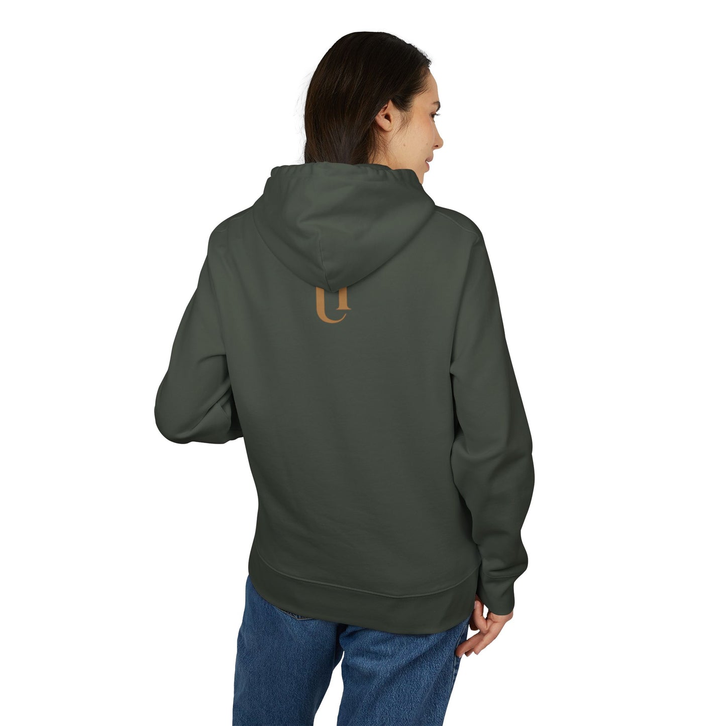 Ucique Fragmented Serenity Hoodie – Surreal Cracked Face Design | Organic Cotton Eco Gothic Streetwear