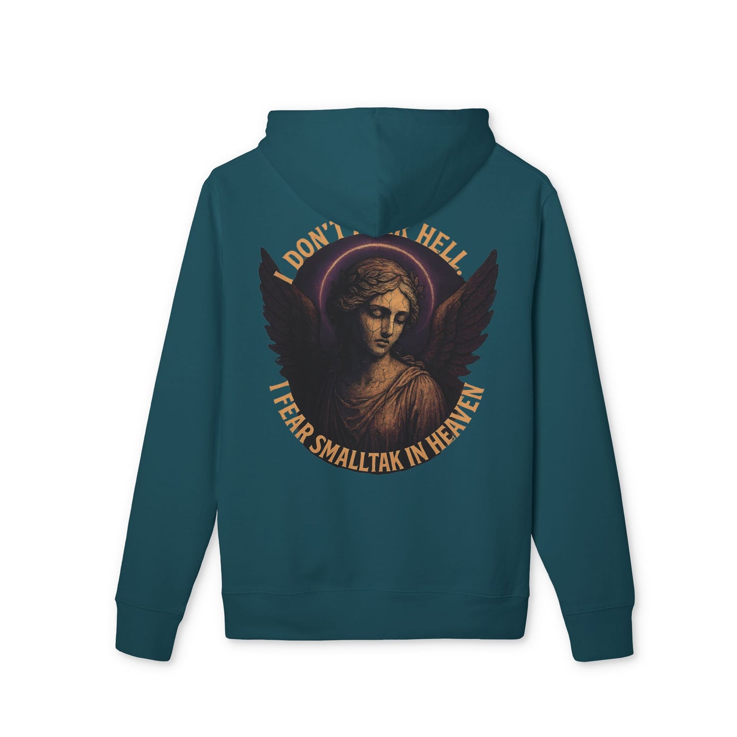 Ucique Angel Hoodie – I Don’t Fear Hell, I Fear Small Talk in Heaven | Gothic Sarcasm Streetwear