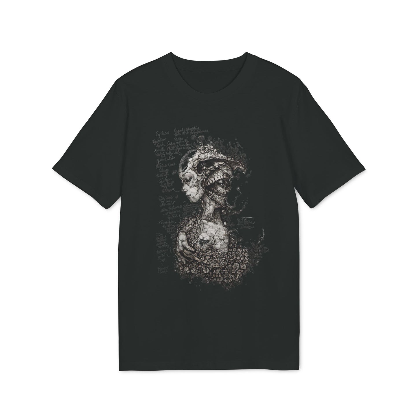 Ucique Dual Existence T-Shirt – Surreal Line-Art Fusion | Organic Cotton Eco Streetwear