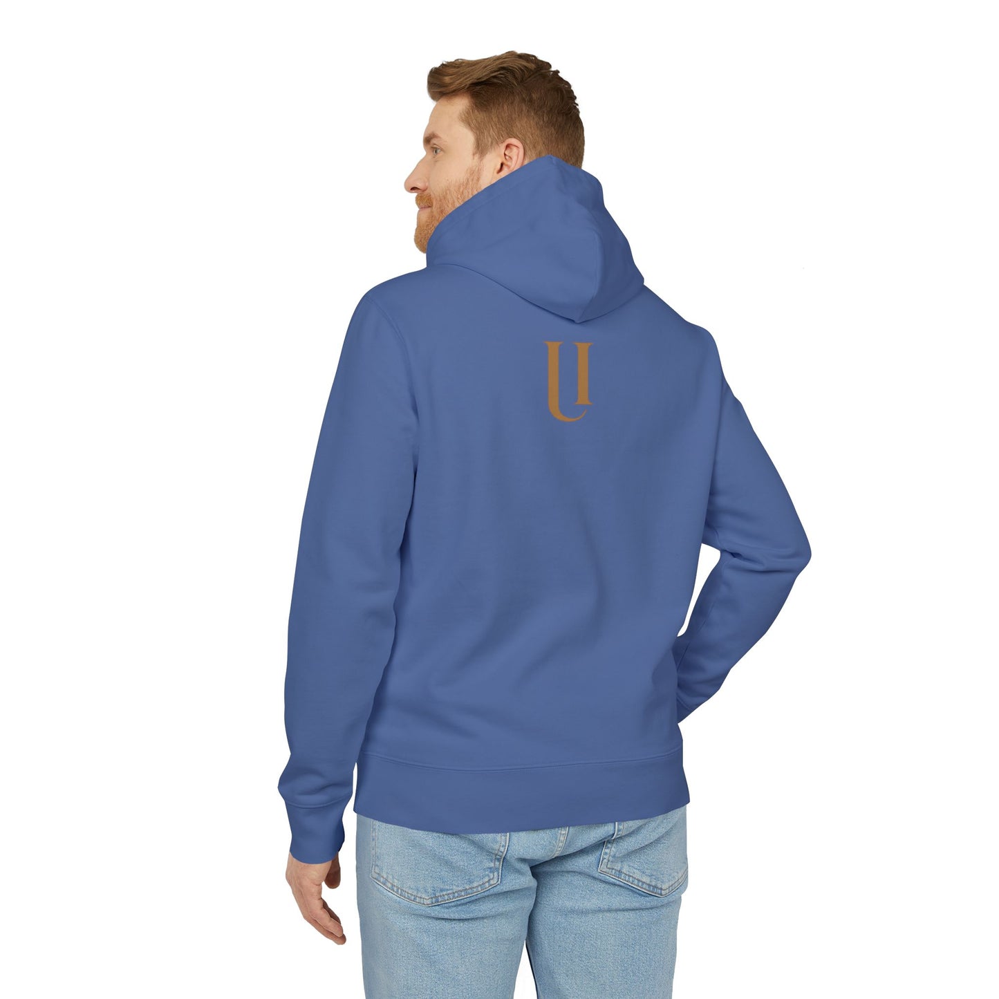 Ucique Fragmented Serenity Hoodie – Surreal Cracked Face Design | Organic Cotton Eco Gothic Streetwear