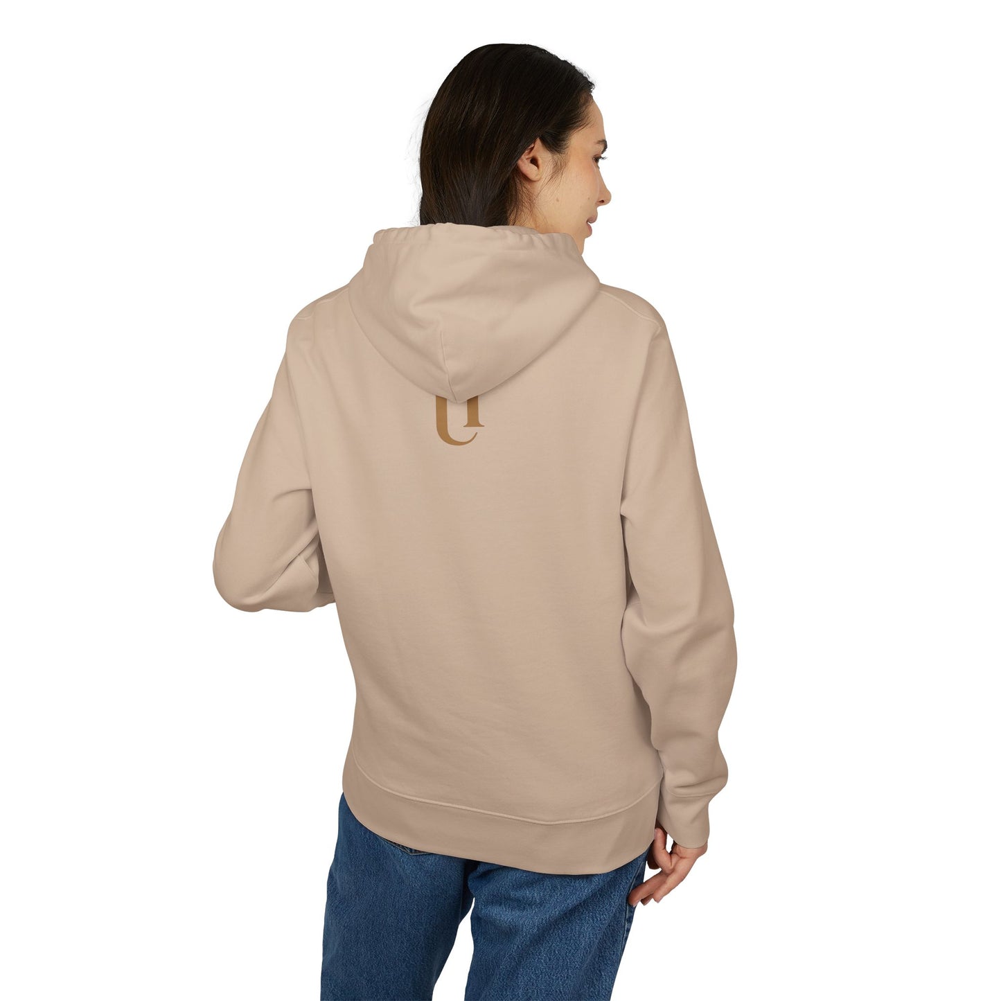 Ucique Fragmented Serenity Hoodie – Surreal Cracked Face Design | Organic Cotton Eco Gothic Streetwear