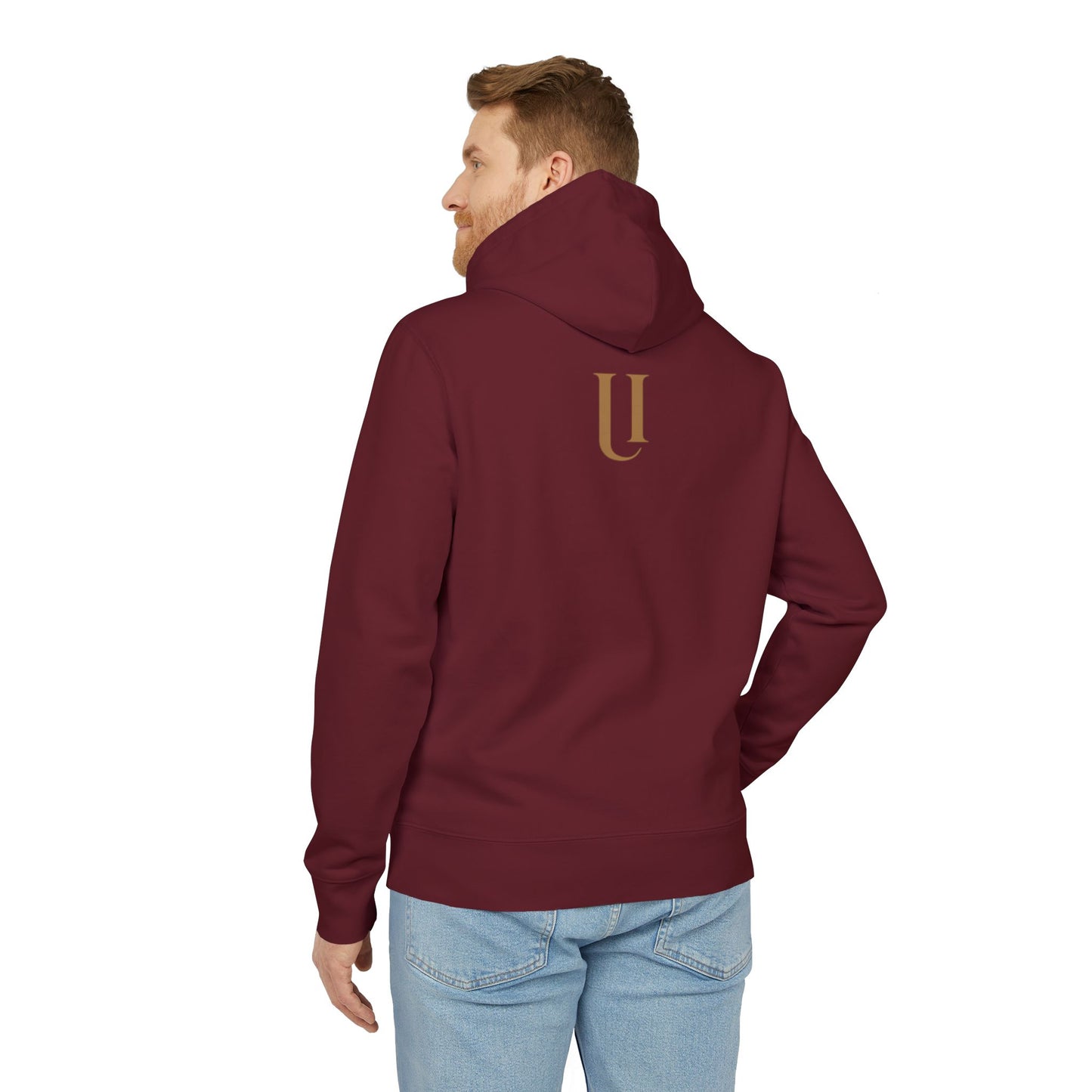 Ucique Fragmented Serenity Hoodie – Surreal Cracked Face Design | Organic Cotton Eco Gothic Streetwear