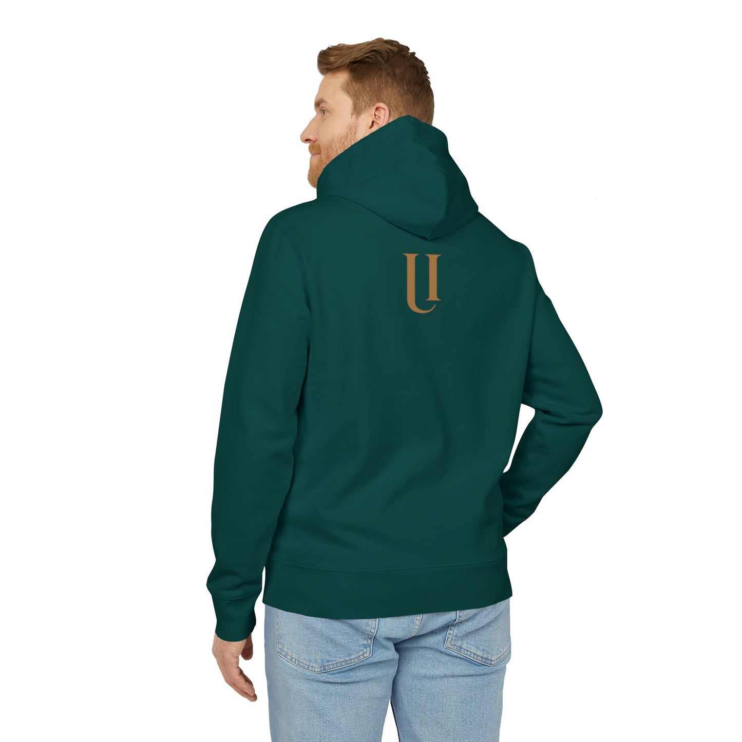 Ucique Fragmented Serenity Hoodie – Surreal Cracked Face Design | Organic Cotton Eco Gothic Streetwear