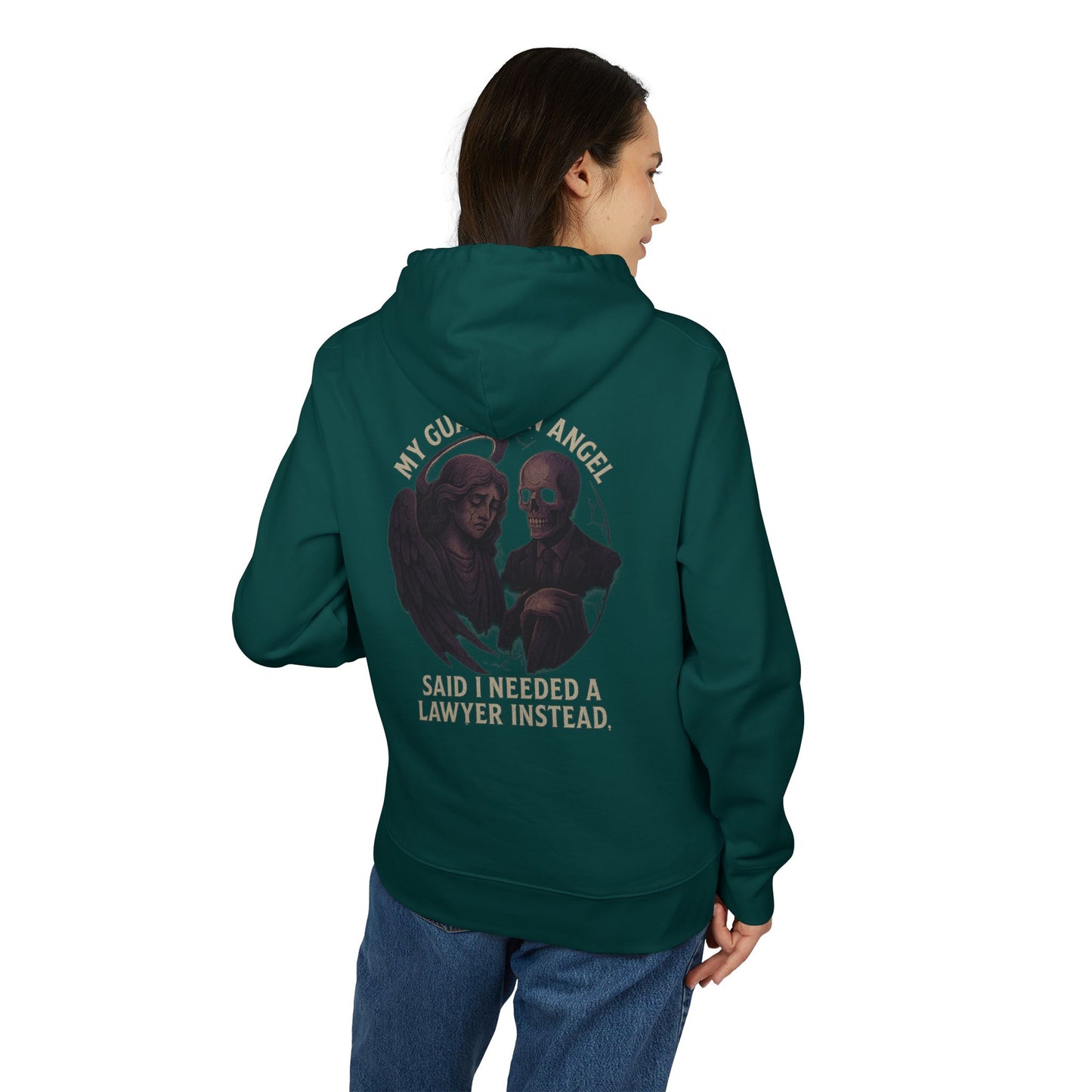 Ucique Guardian Angel Hoodie – Dark Gothic Skull & Angel Design | Sarcastic Streetwear
