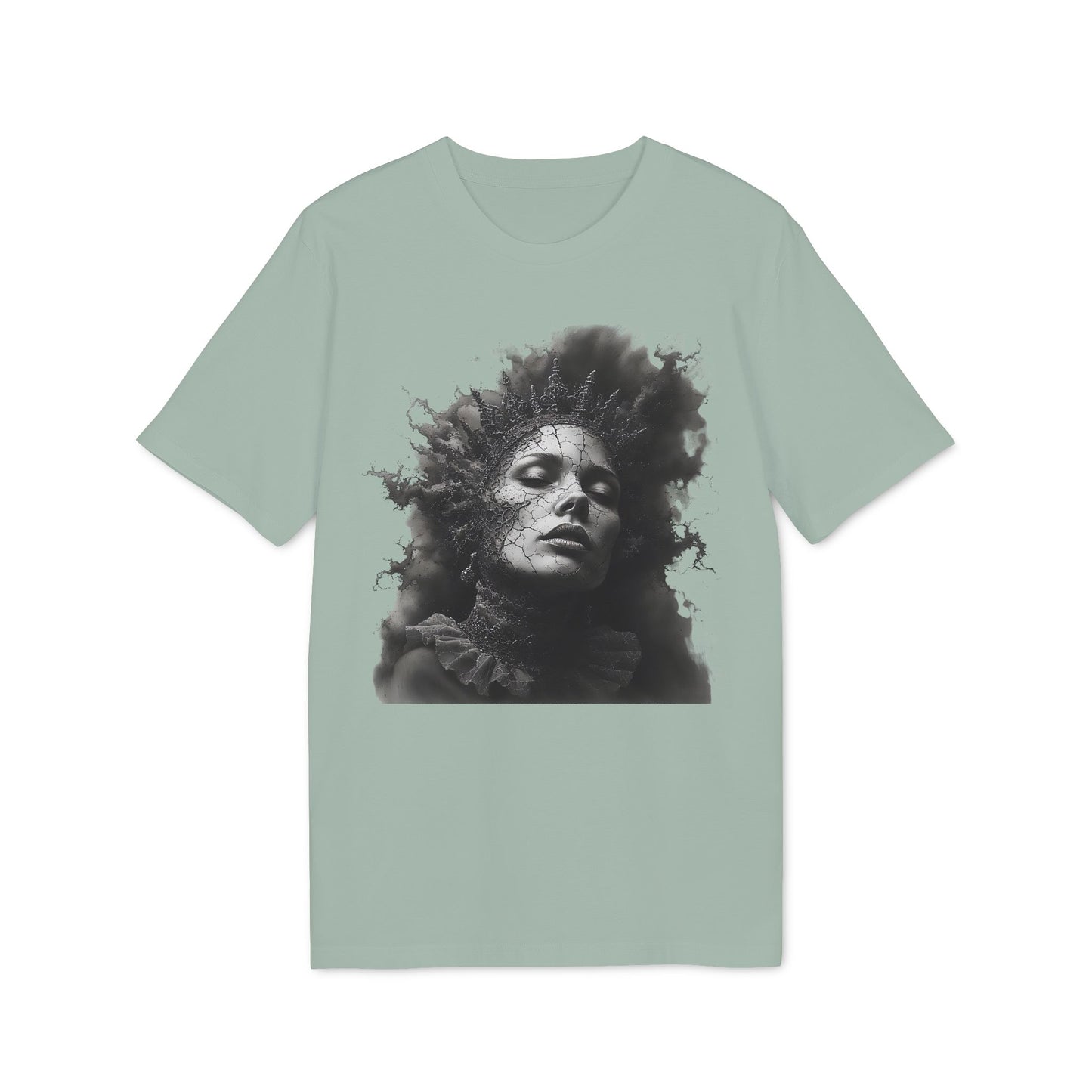 Ucique Cracked Queen T-Shirt – Surreal Dark Art Portrait | Eco Unisex Streetwear