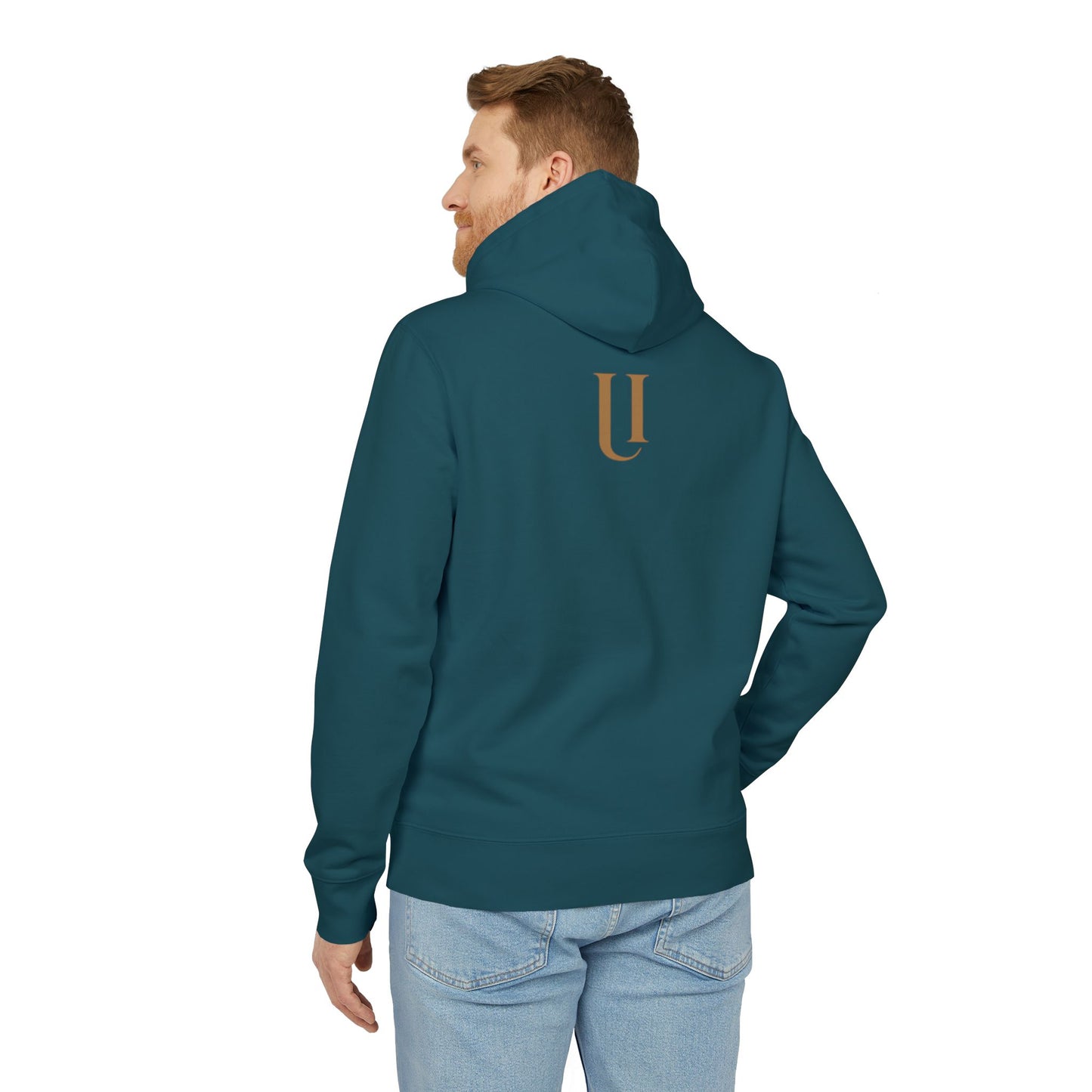 Ucique Fragmented Serenity Hoodie – Surreal Cracked Face Design | Organic Cotton Eco Gothic Streetwear