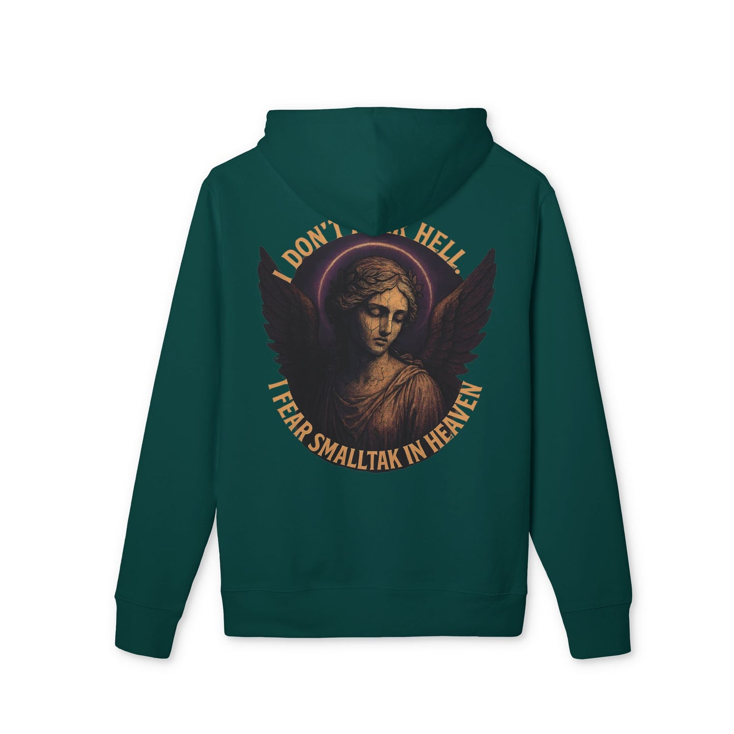 Ucique Angel Hoodie – I Don’t Fear Hell, I Fear Small Talk in Heaven | Gothic Sarcasm Streetwear