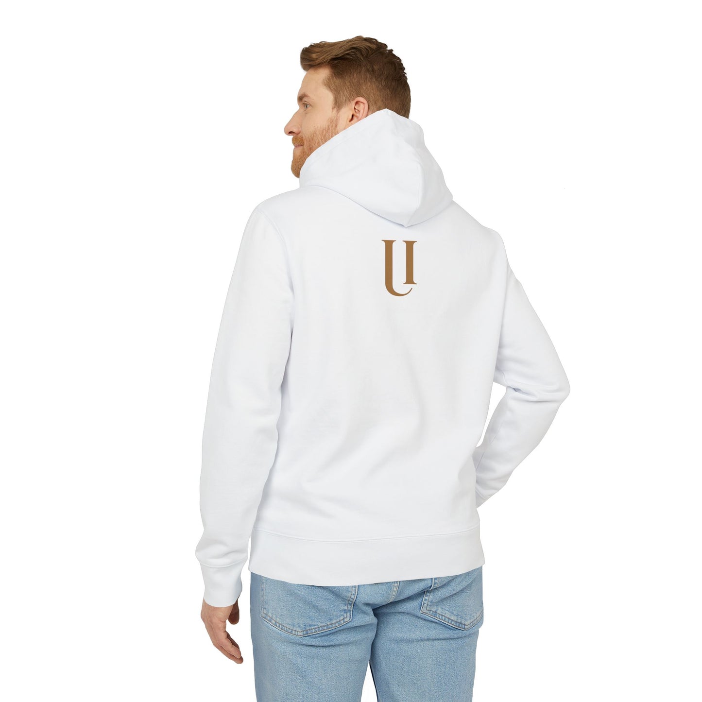 Ucique Fragmented Serenity Hoodie – Surreal Cracked Face Design | Organic Cotton Eco Gothic Streetwear