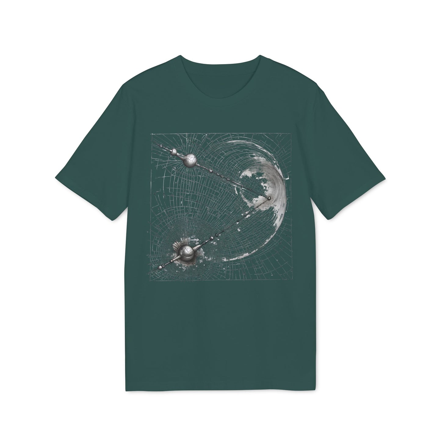 Ucique Cosmic Web T-Shirt – Celestial Geometry Dark Art | Eco Unisex Streetwear
