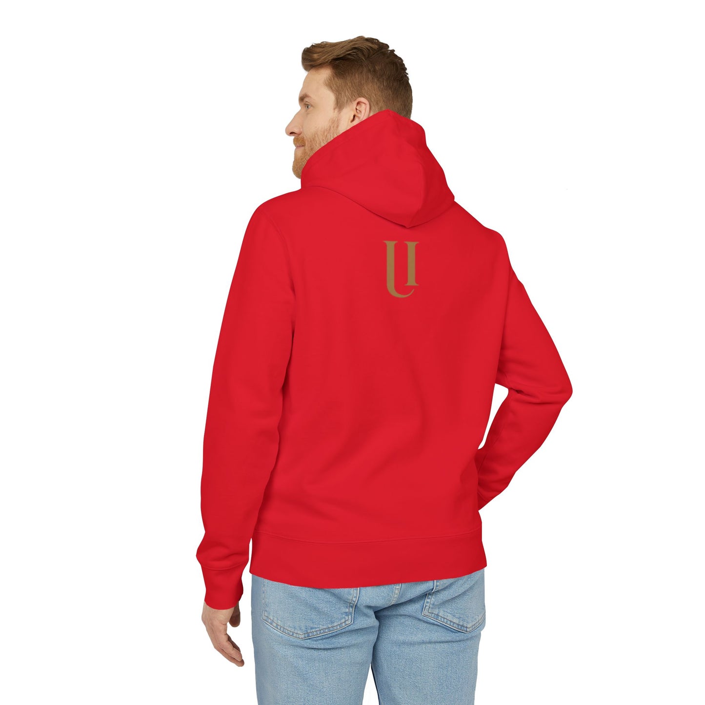 Ucique Fragmented Serenity Hoodie – Surreal Cracked Face Design | Organic Cotton Eco Gothic Streetwear
