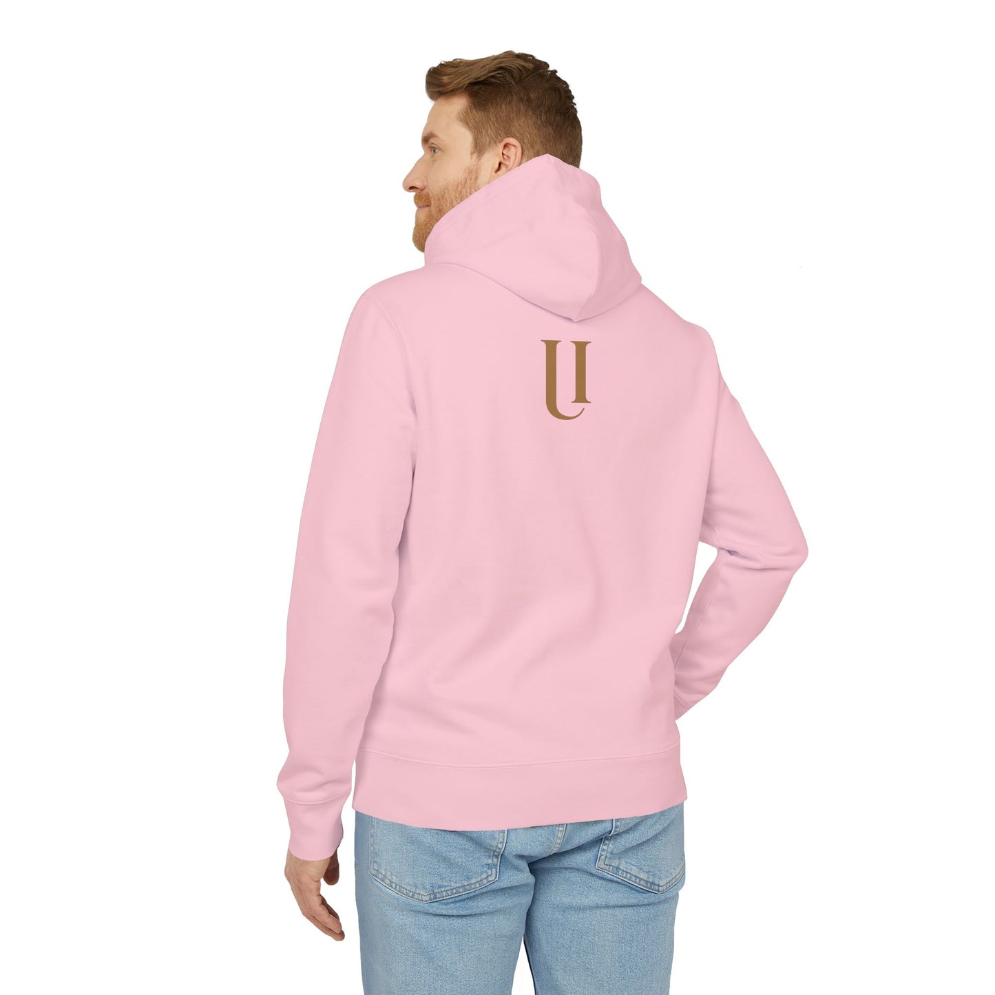 Ucique Fragmented Serenity Hoodie – Surreal Cracked Face Design | Organic Cotton Eco Gothic Streetwear