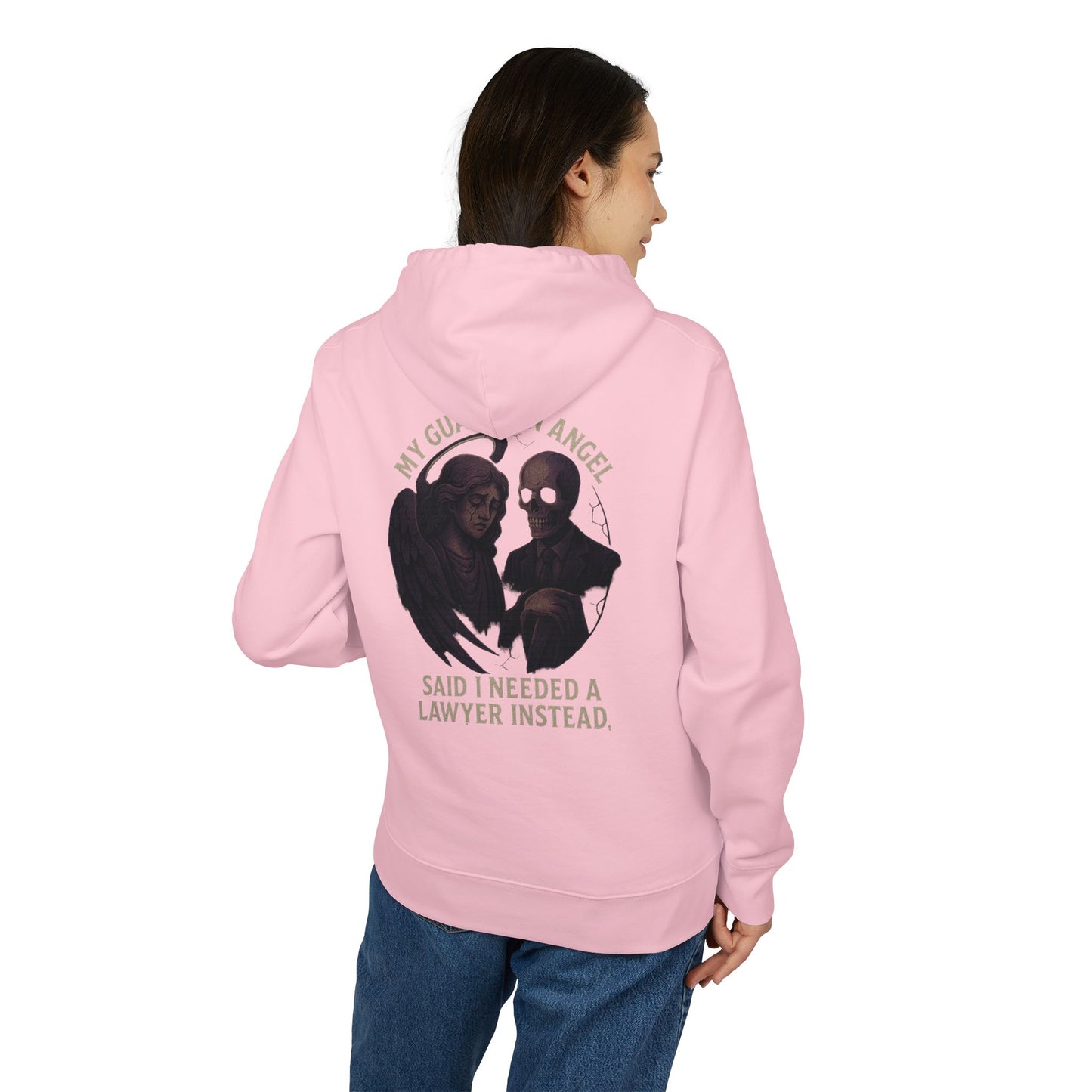 Ucique Guardian Angel Hoodie – Dark Gothic Skull & Angel Design | Sarcastic Streetwear