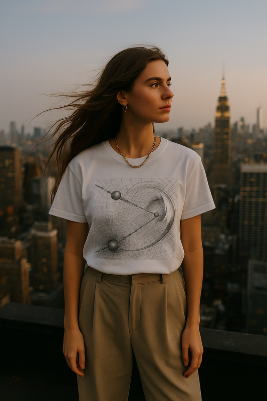 Ucique Cosmic Web T-Shirt – Celestial Geometry Dark Art | Eco Unisex Streetwear