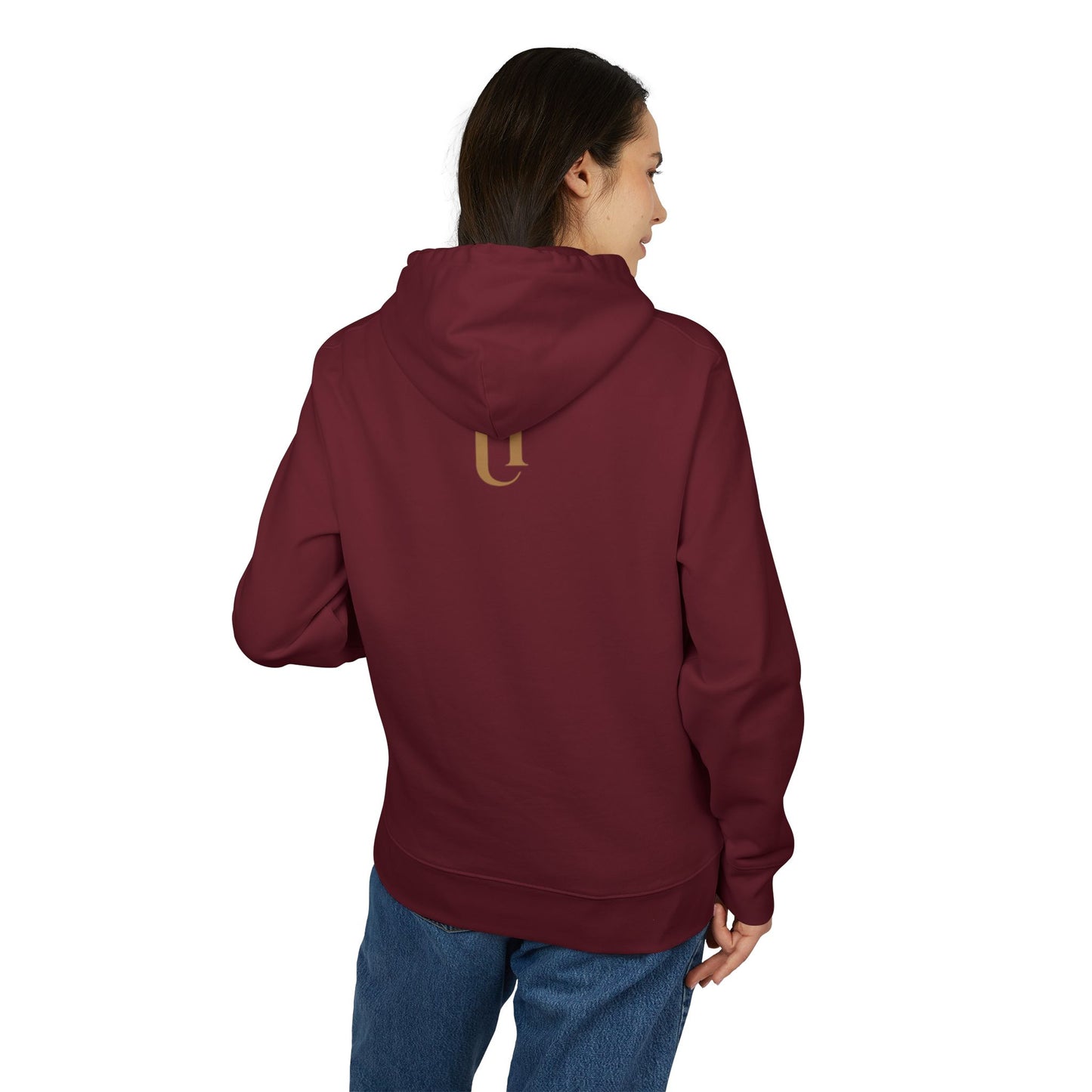 Ucique Fragmented Serenity Hoodie – Surreal Cracked Face Design | Organic Cotton Eco Gothic Streetwear