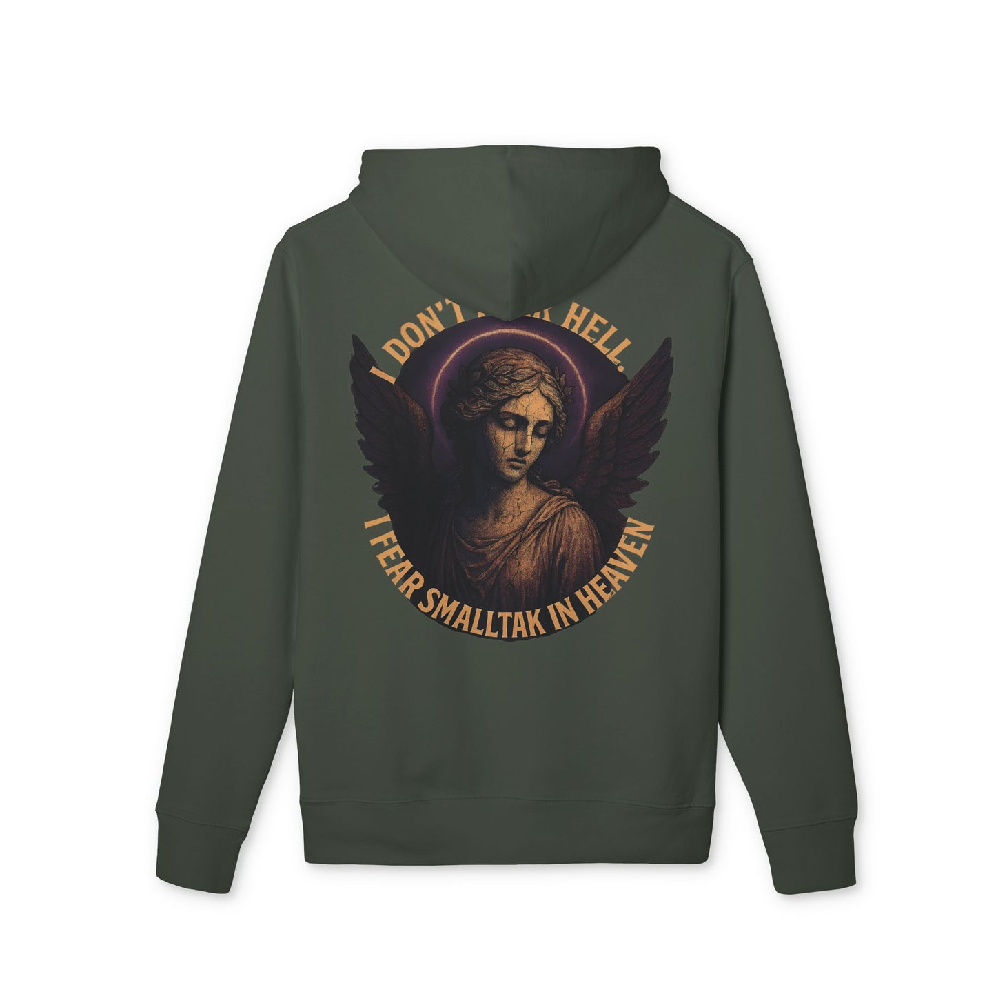 Ucique Angel Hoodie – I Don’t Fear Hell, I Fear Small Talk in Heaven | Gothic Sarcasm Streetwear