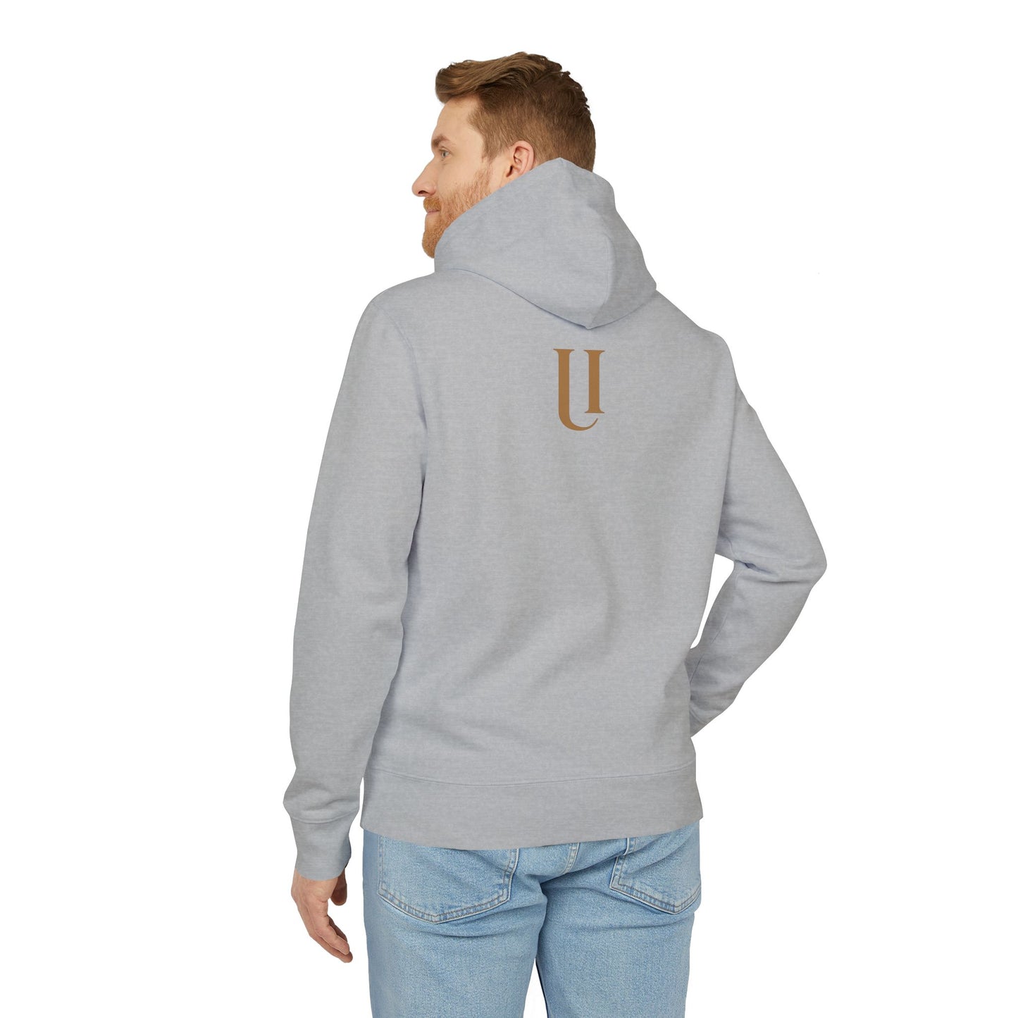 Ucique Cracked Mask Hoodie – Surreal Face with Glowing Eyes | Organic Cotton Gothic Eco Streetwear