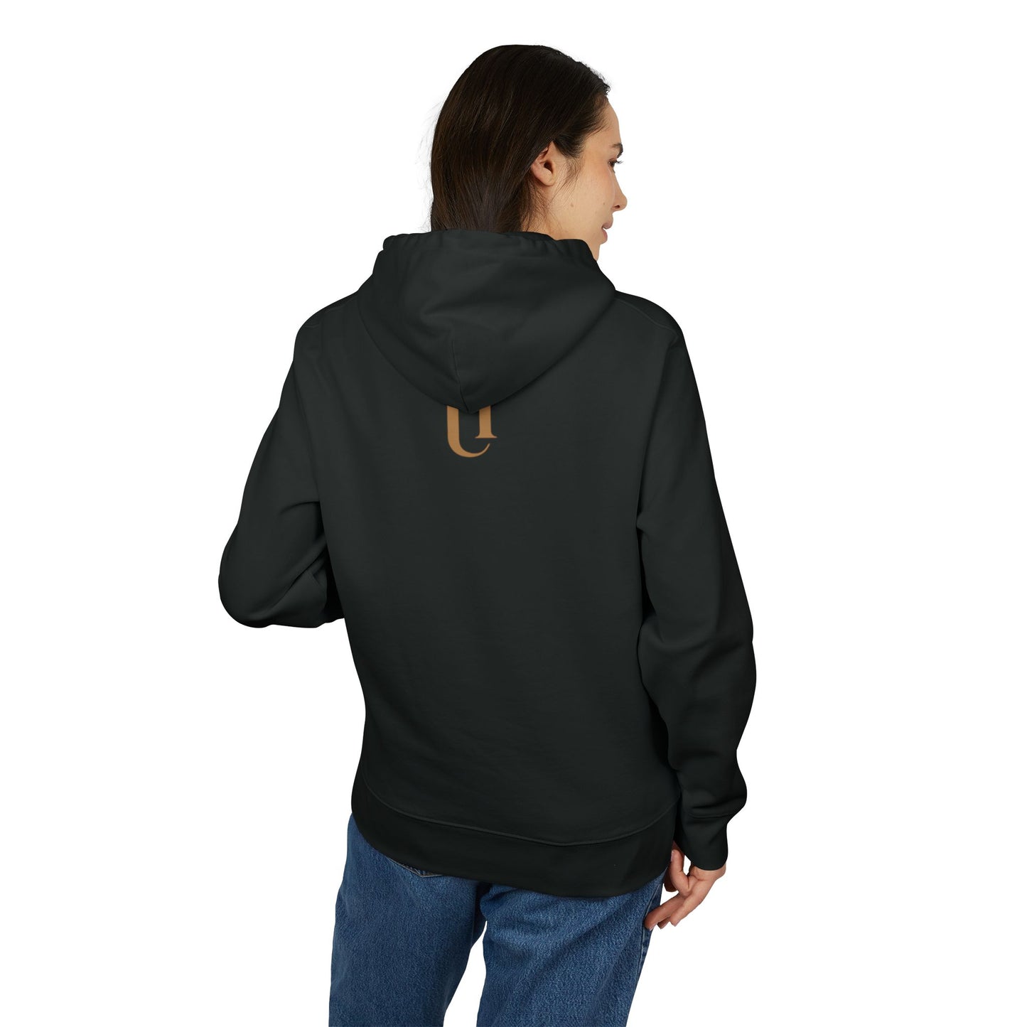 Ucique Fragmented Serenity Hoodie – Surreal Cracked Face Design | Organic Cotton Eco Gothic Streetwear