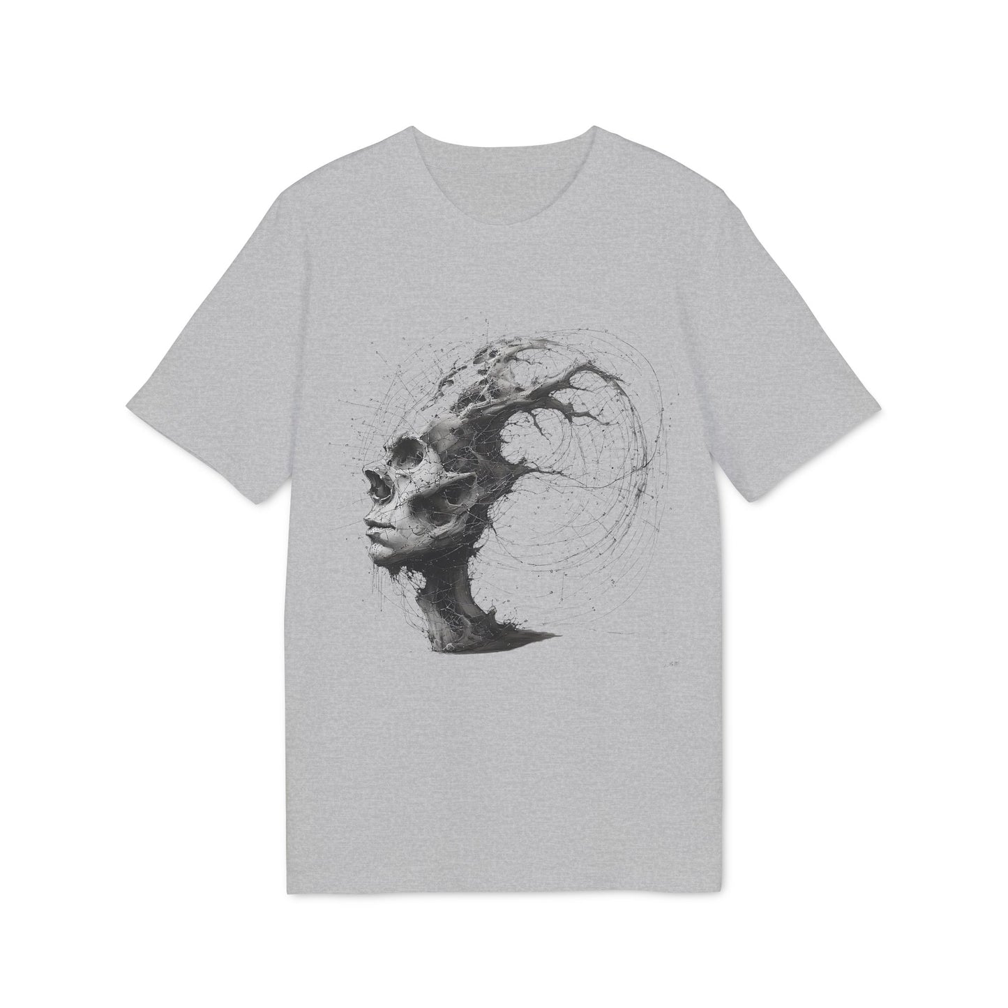Ucique Echo Skull T-Shirt – Surreal Cosmic Anatomy Design | Organic Cotton Eco Streetwear