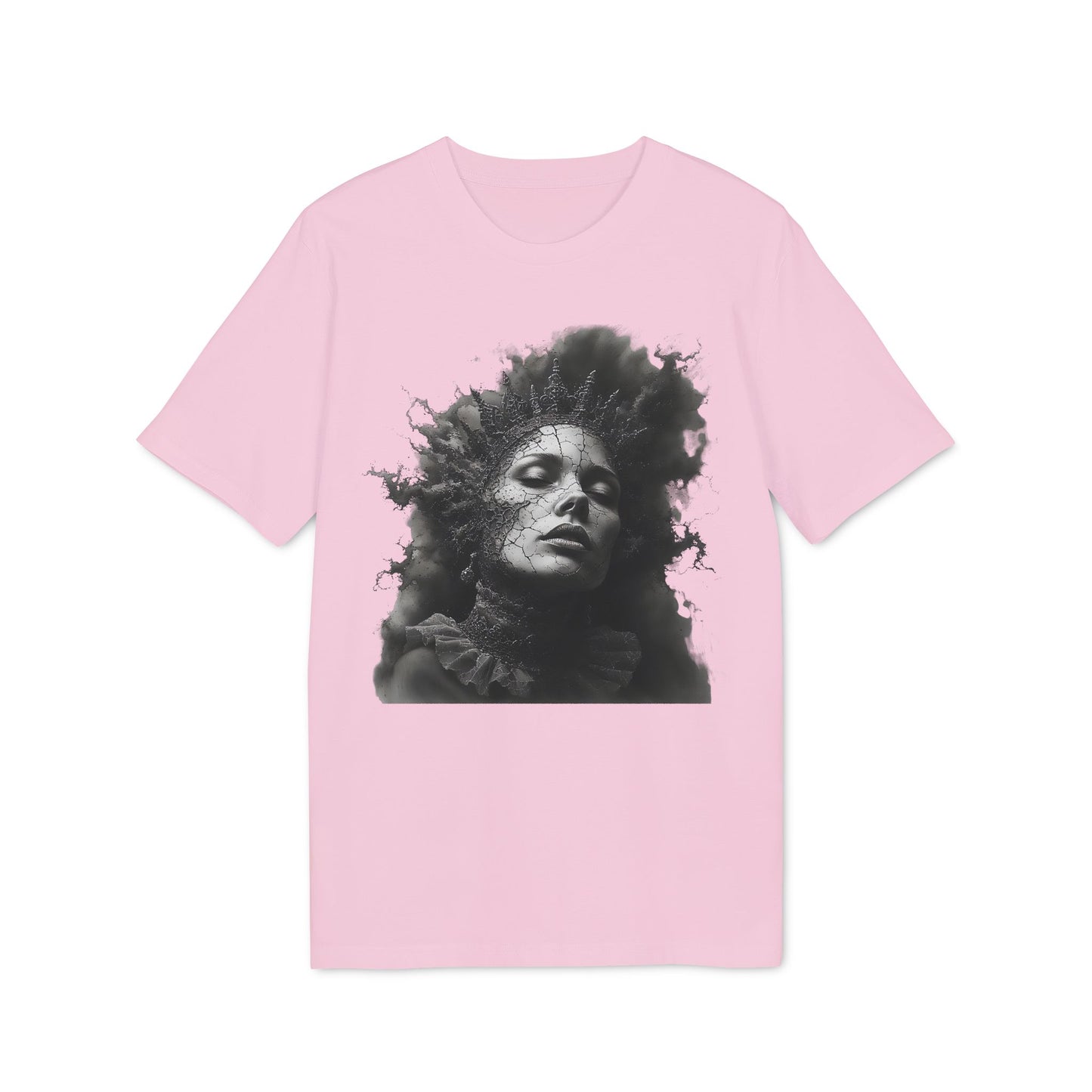 Ucique Cracked Queen T-Shirt – Surreal Dark Art Portrait | Eco Unisex Streetwear