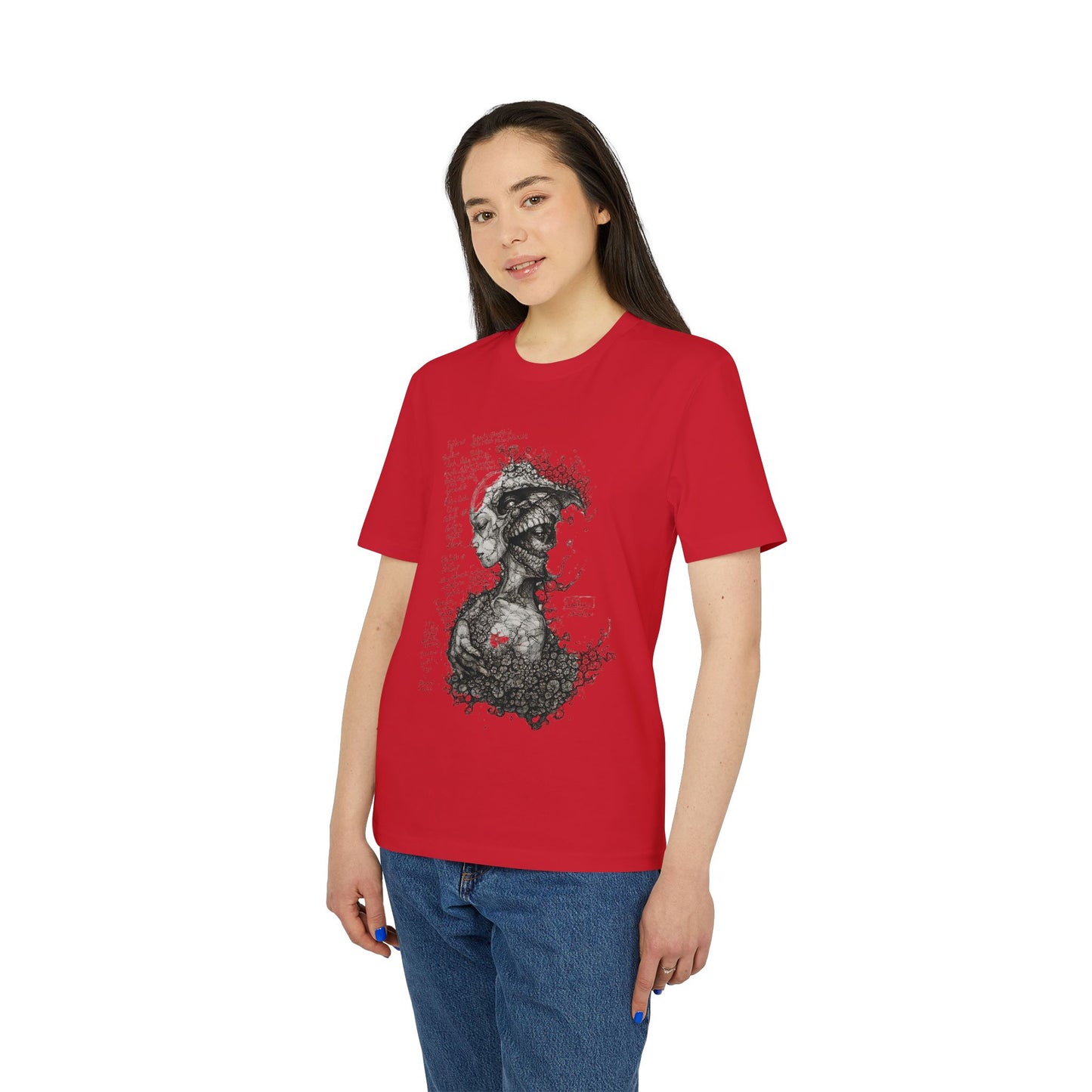 Ucique Dual Existence T-Shirt – Surreal Line-Art Fusion | Organic Cotton Eco Streetwear