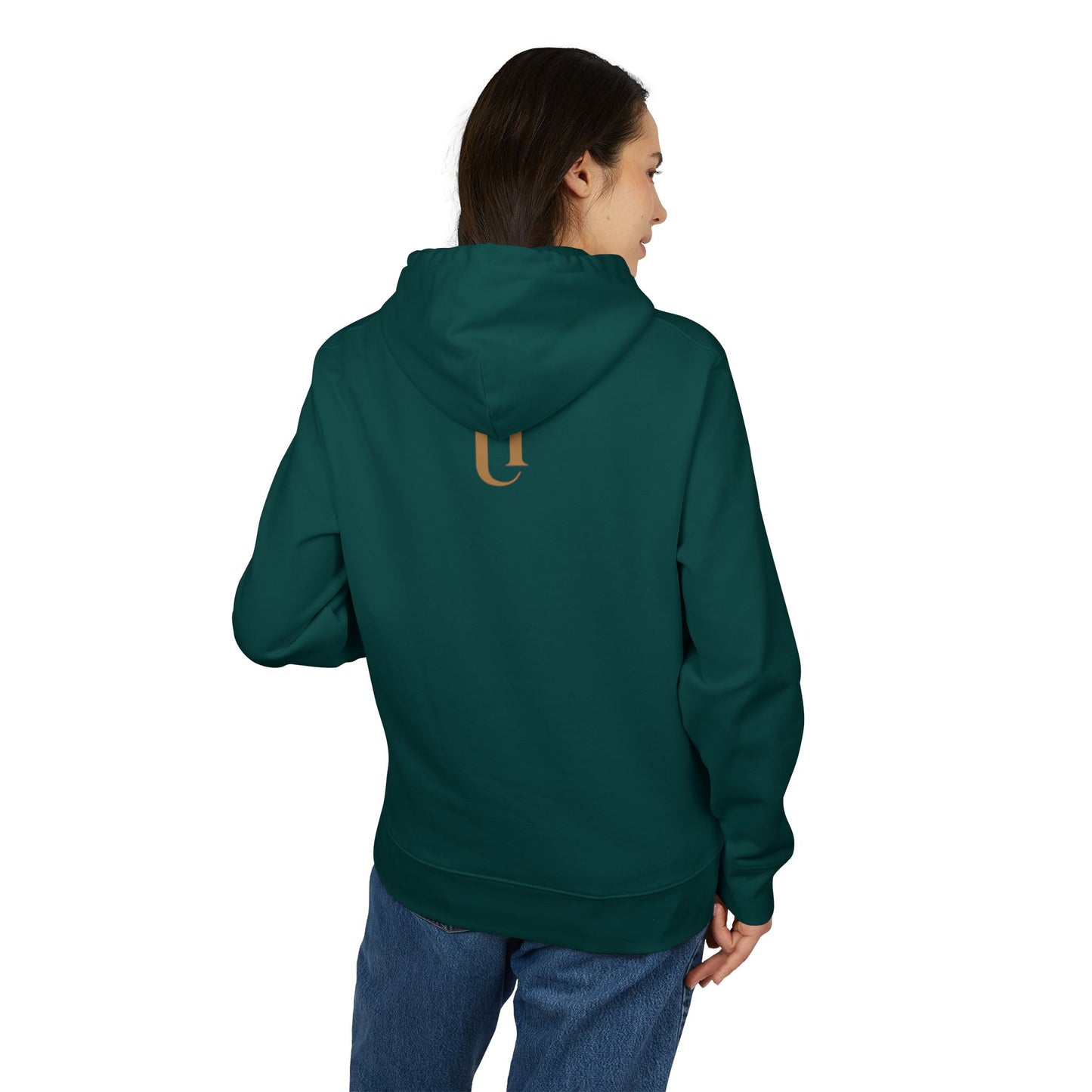 Ucique Fragmented Serenity Hoodie – Surreal Cracked Face Design | Organic Cotton Eco Gothic Streetwear