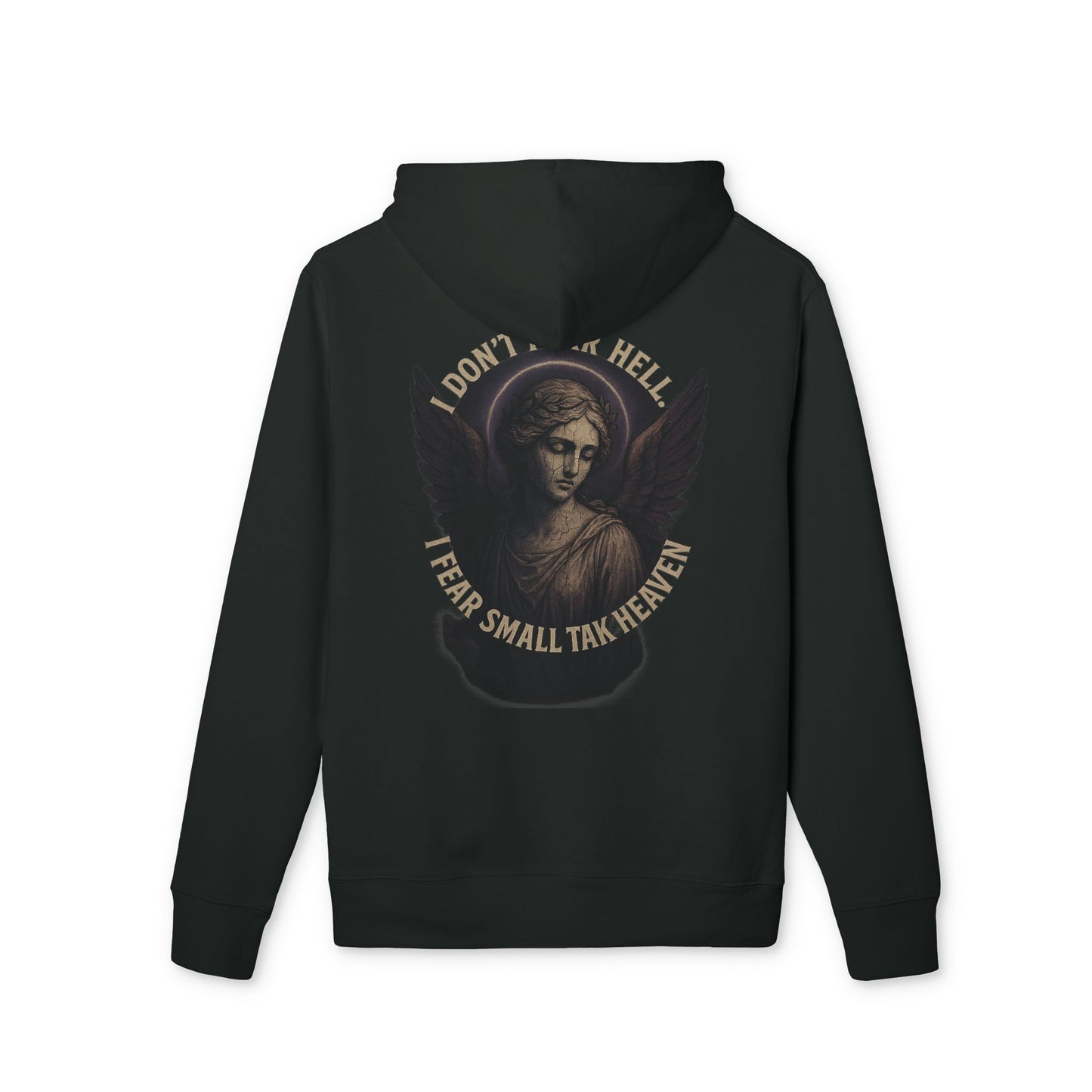 Ucique Angel Hoodie – I Don’t Fear Hell, I Fear Small Talk in Heaven | Gothic Sarcasm Streetwear