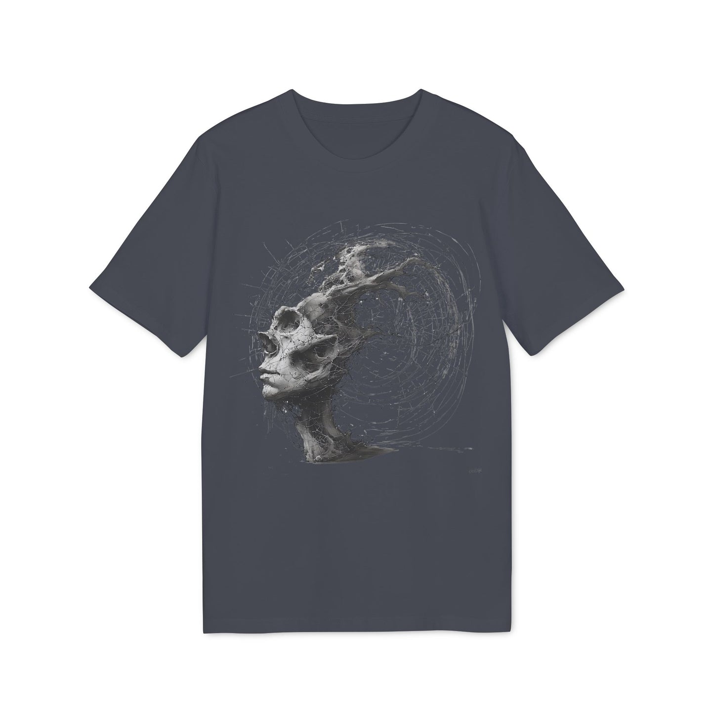 Ucique Echo Skull T-Shirt – Surreal Cosmic Anatomy Design | Organic Cotton Eco Streetwear