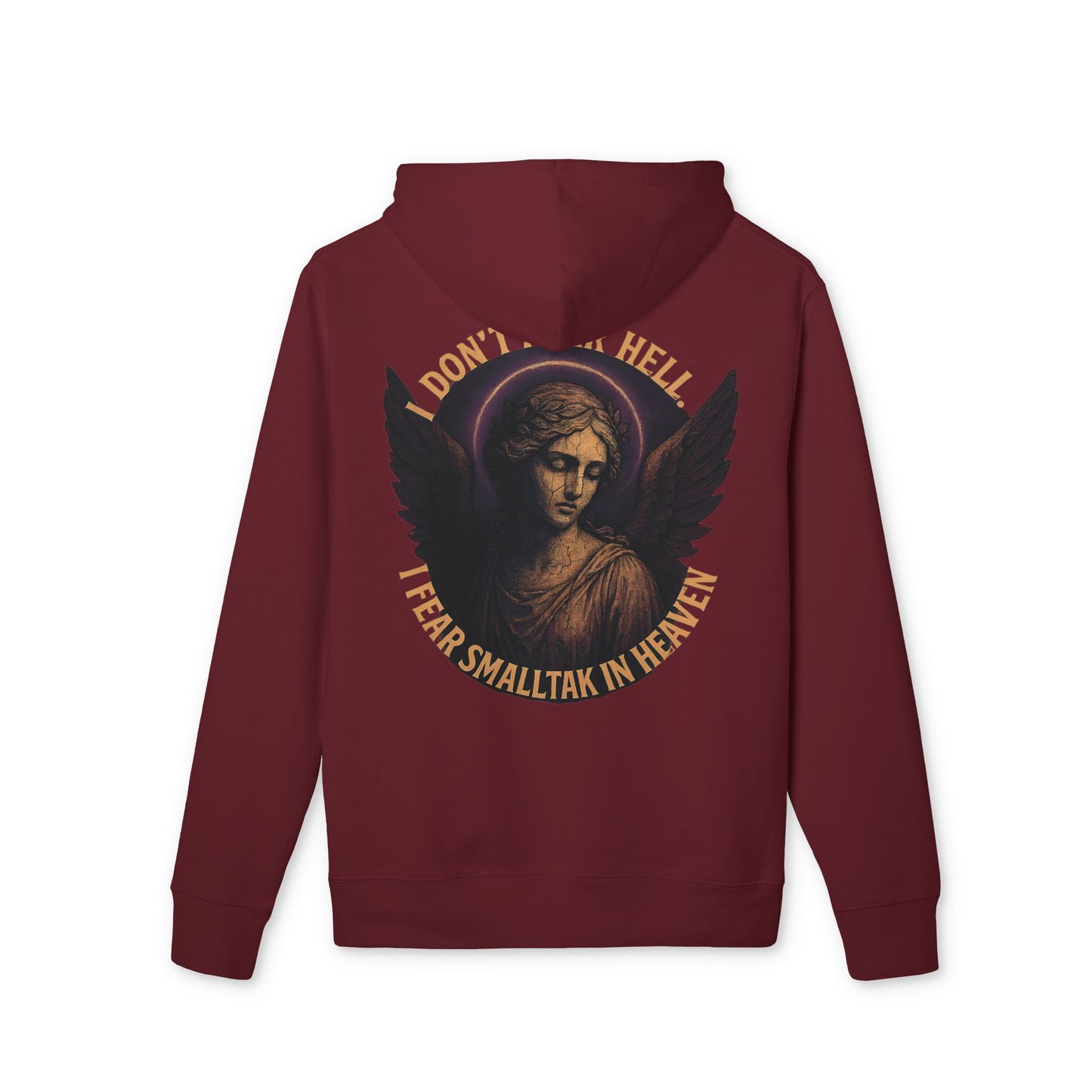 Ucique Angel Hoodie – I Don’t Fear Hell, I Fear Small Talk in Heaven | Gothic Sarcasm Streetwear