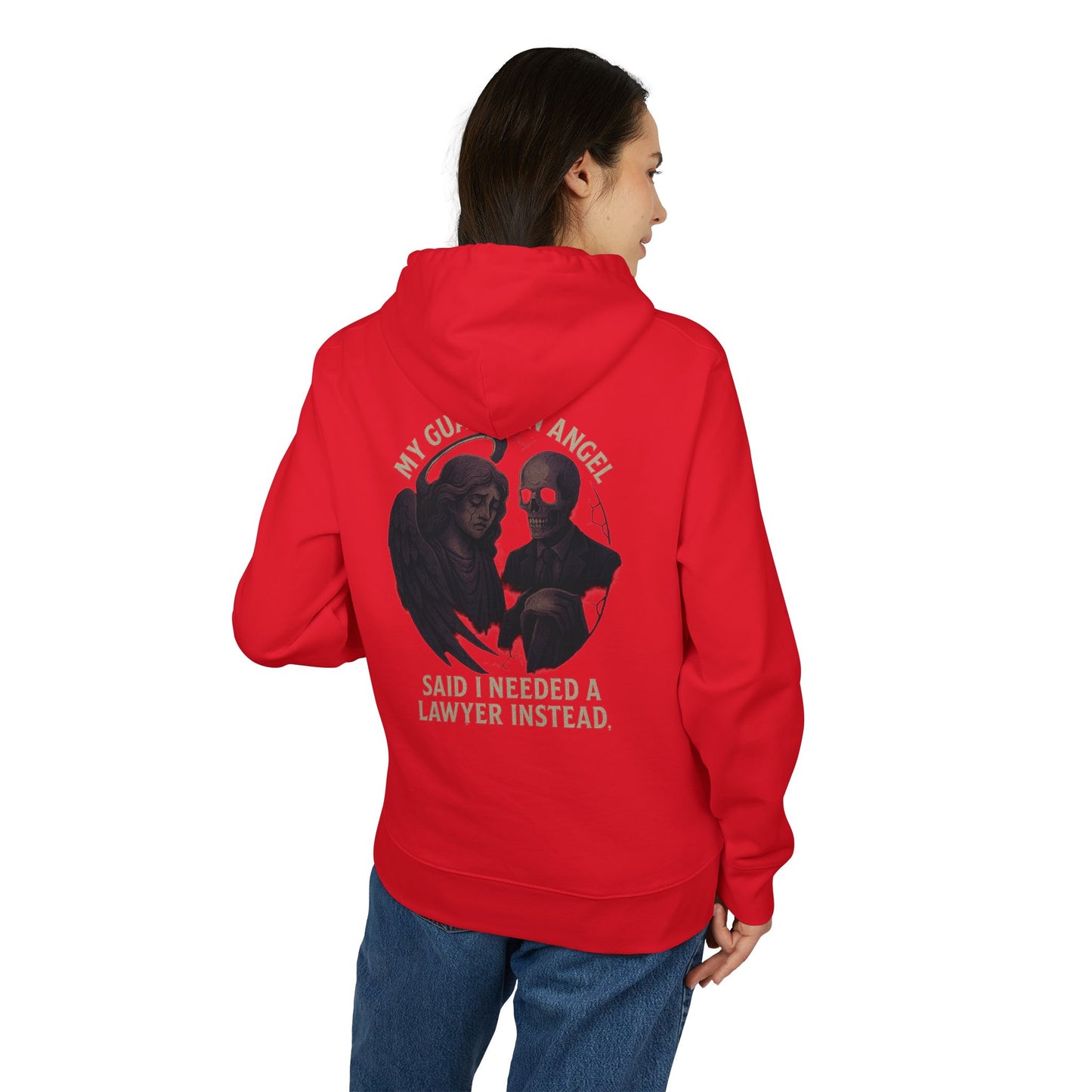 Ucique Guardian Angel Hoodie – Dark Gothic Skull & Angel Design | Sarcastic Streetwear