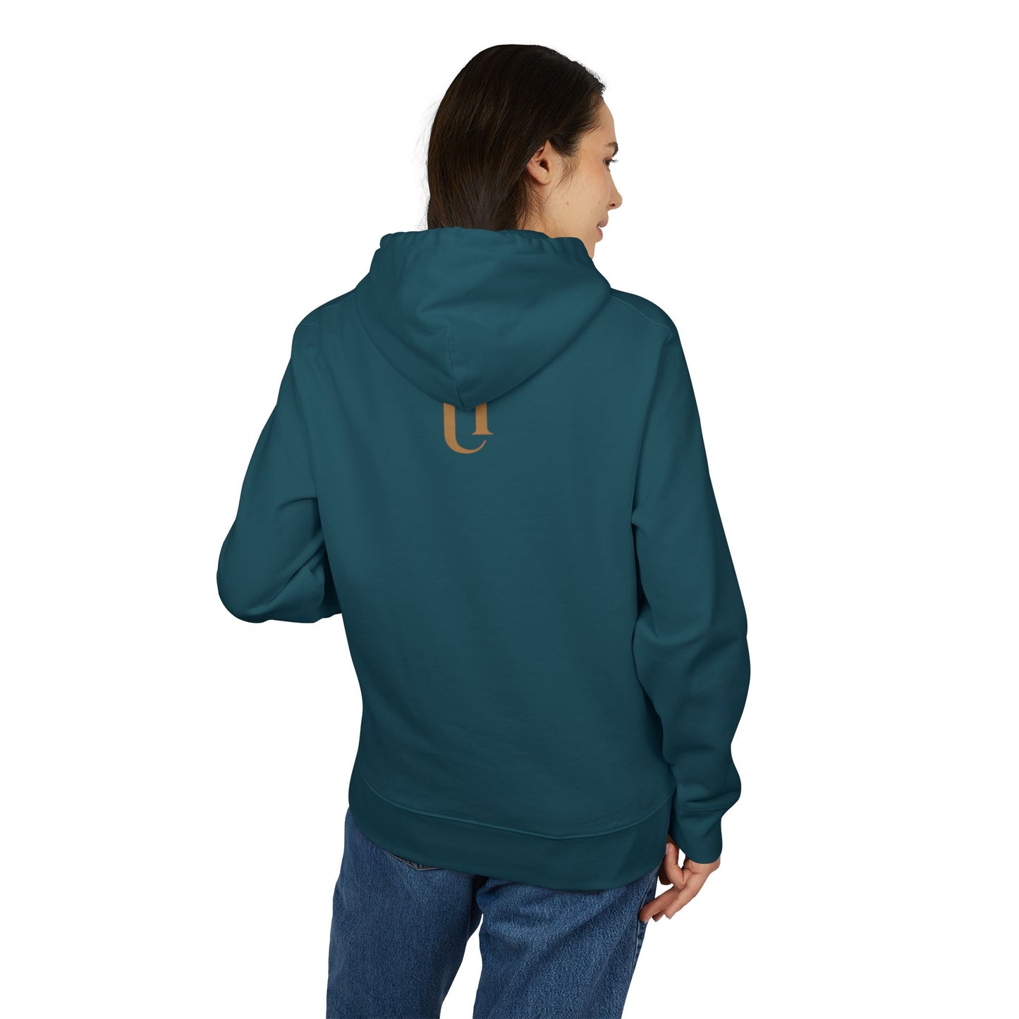 Ucique Fragmented Serenity Hoodie – Surreal Cracked Face Design | Organic Cotton Eco Gothic Streetwear
